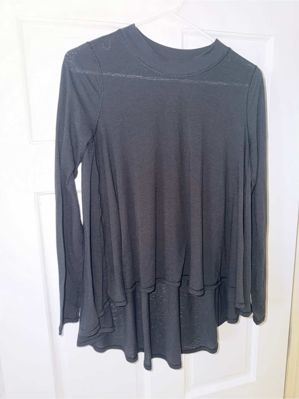 Lululemon burnout see through high-low Black Long-Sleeve Flowy Top